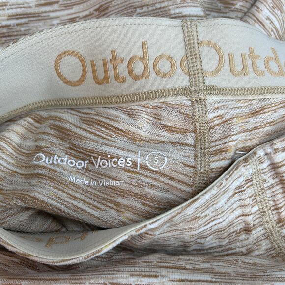 Outdoor Voices Oatmeal Space Dye Cream Leggings Women's Small Workout Base Layer - Picture 4 of 5